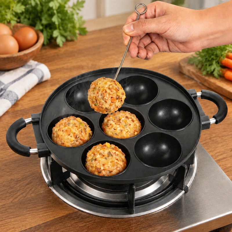 Sartén de aluminio con 7 cavid - Takoyaki Grill Plate reseña y precio