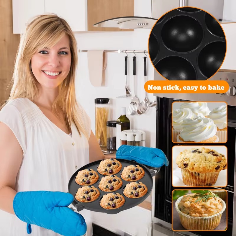 Sartén de aluminio con 7 cavid - Takoyaki Grill Plate reseña y precio