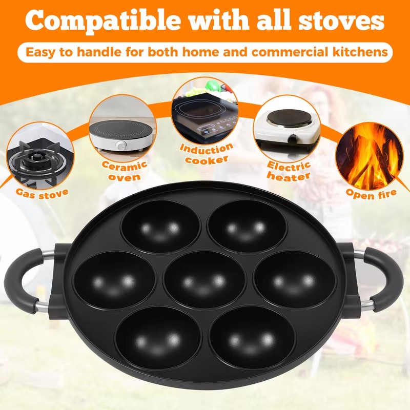 Sartén de aluminio con 7 cavid - Takoyaki Grill Plate reseña y precio